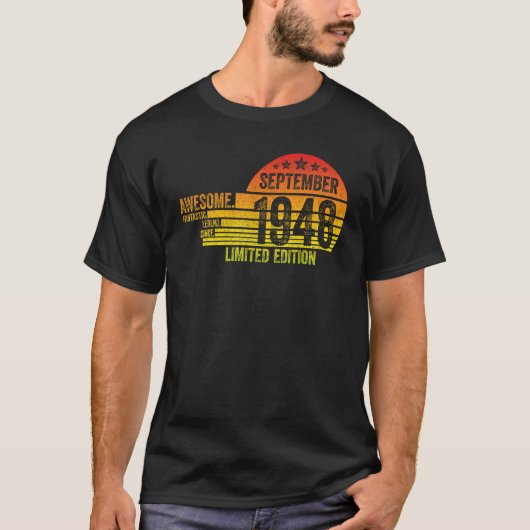 Awesome Since September 1948 Legend Since Septembe T-Shirt (Vorderseite)