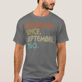 Awesome Since September 1960 Vintage 62nd Birthday T-Shirt