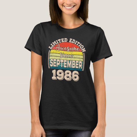 Awesome Since September 1986 Born in September Dad T-Shirt (Vorderseite)
