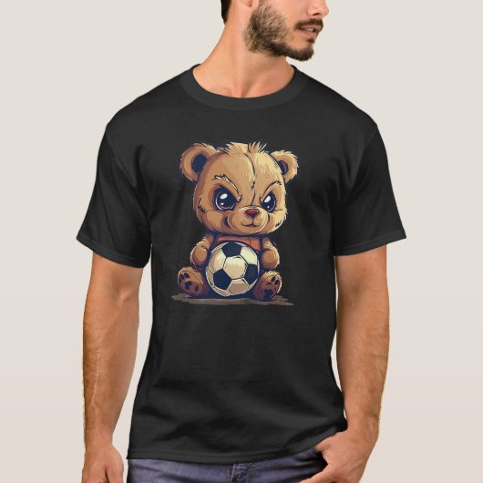 Awesome soccer sport with Teddy bear T-Shirt (Vorderseite)