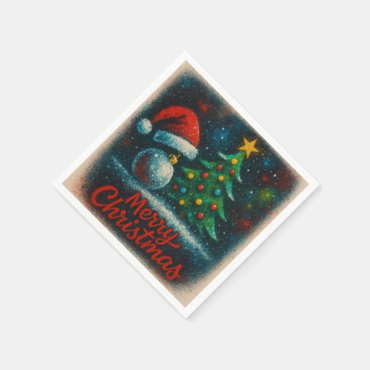 Awesome spray art Merry Christmas Serviette (Ecke)