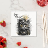 Awesome Steampunk Cat Birthday Serviette (Beispiel)