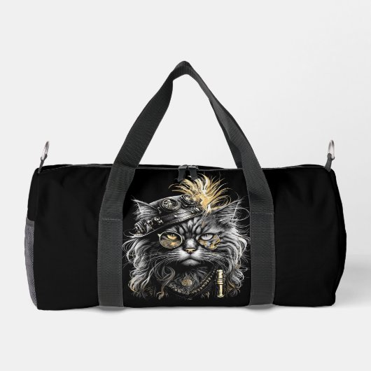 Awesome Steampunk Cat Duffle Bag (Rückseite)