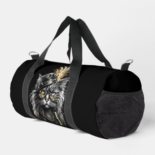 Awesome Steampunk Cat  Duffle Bag (Rechte Ecke)