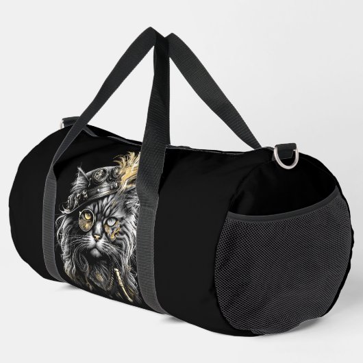 Awesome Steampunk Cat  Duffle Bag (Rechte Ecke)