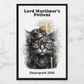 Awesome Steampunk Cat Gifts Weinetikett (Einzelnes Label)