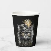 Awesome Steampunk Cat Pappbecher (Rückseite)