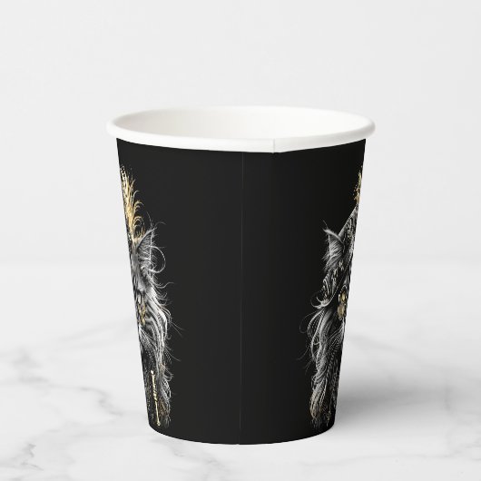 Awesome Steampunk Cat  Pappbecher (Rechts)