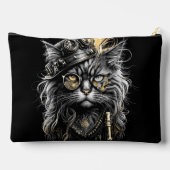Awesome Steampunk Cat  Zubehörtasche (Rückseite)