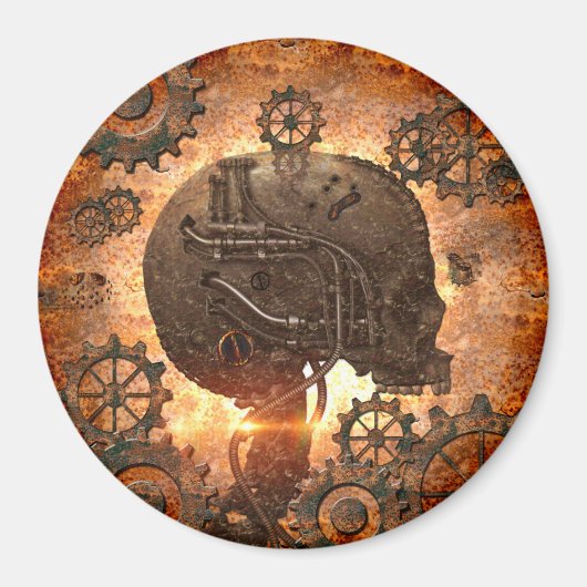 Awesome steampunk Skull Magnet (Vorne)