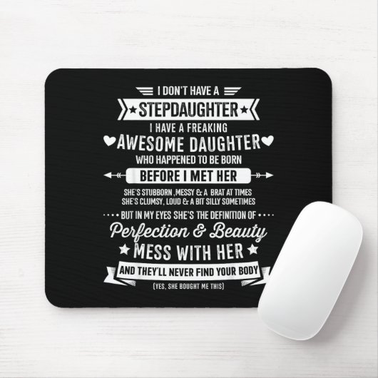 Awesome Stepdaughter For Step Bonus Dad Fathers Da Mousepad (Mit Mouse)