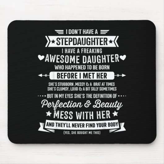 Awesome Stepdaughter For Step Bonus Dad Fathers Da Mousepad (Vorne)