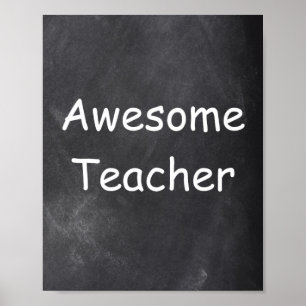 Awesome Teacher Chalkboard Design Class Decoration Poster