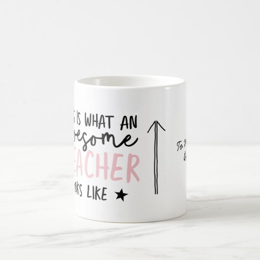 Awesome teacher modern typography pink gift kaffeetasse (Mittel)