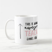 Awesome teacher modern typography pink gift kaffeetasse (Links)