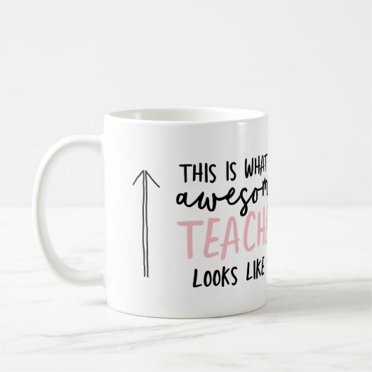 Awesome teacher modern typography pink gift kaffeetasse (Links)