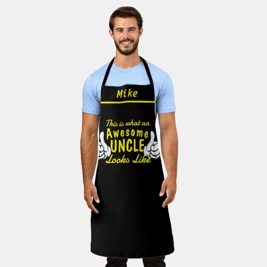 Awesome Uncle Apron - Custom Name Personalized Schürze (Getragen)