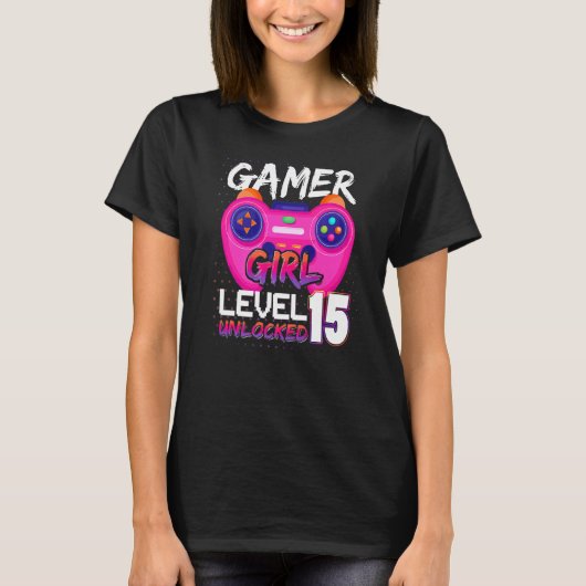 Awesome Video Games Controller Level 15 Unlocked G T-Shirt (Vorderseite)