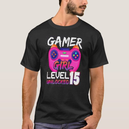 Awesome Video Games Controller Level 15 Unlocked G T-Shirt (Vorderseite)