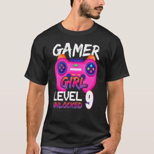 Awesome Video Games Controller Level 9 Unlocked Ga T-Shirt (Vorderseite)