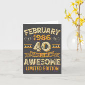 Awesome Vintage February 1986 40th Birthday  Karte (Gelbe Blume)