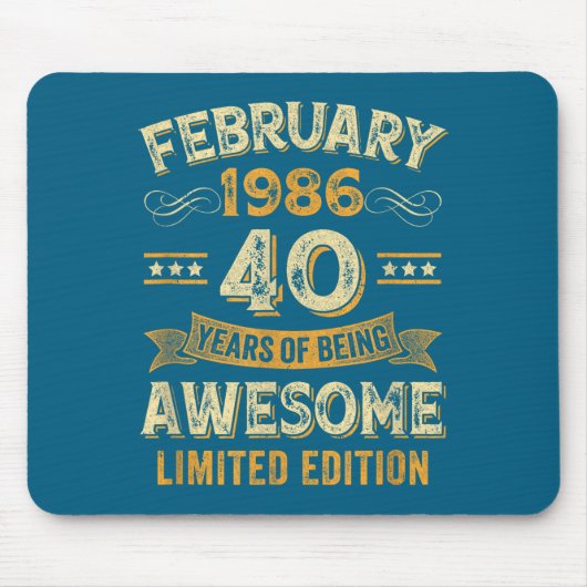 Awesome Vintage February 1986 40th Birthday  Mousepad (Vorne)