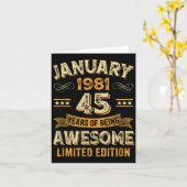 Awesome Vintage January 1981 45th Birthday  Karte (Gelbe Blume)