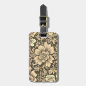 Awesome Vintage Sepia Floral Pattern  Gepäckanhänger (Vorderseite vertikal)