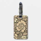 Awesome Vintage Sepia Floral Pattern  Gepäckanhänger (Rückseite vertikal)