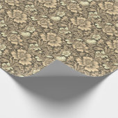 Awesome Vintage Sepia Floral Pattern Geschenkpapier (Ecke)