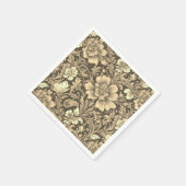 Awesome Vintage Sepia Floral Pattern  Serviette (Ecke)