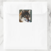 Awesome Wolf Head Quadratischer Aufkleber (Tasche)