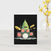Awesome Xmas Tree With Drums For Rocking Christmas Karte (Gelbe Blume)