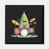 Awesome Xmas Tree With Drums For Rocking Christmas Magnet (Vorne)