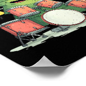 Awesome Xmas Tree With Drums For Rocking Christmas Poster (Ecke)