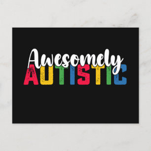 Awesomely Autistic Biy Girl Family Postkarte