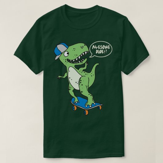 Awesomem Skateboarding Dino T-Shirt (Design vorne)