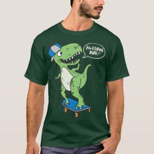 Awesomem Skateboarding Dino T-Shirt