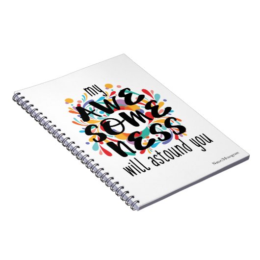 Awesomness (Schwarzer Text) - Hintergrundfarbe aus Notizblock (Rechte Seite)