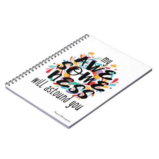 Awesomness (Schwarzer Text) - Hintergrundfarbe aus Notizblock (Linke Seite)