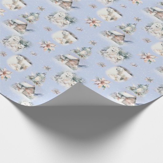 awinter Forest Watercolor Wrapping Paper Geschenkpapier (Ecke)