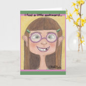 Awkward Bühne Girl Karte (Gelbe Blume)