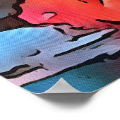 Awkward Cow Abstrakt Black Kontur Art Poster (Ecke)