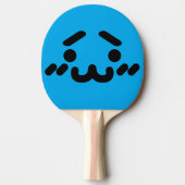 Awkward Niedlich Face Blue Ping Pong Paddle Tischtennis Schläger (Vorderseite)