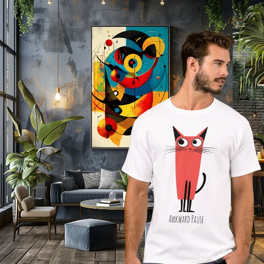 Awkward Pause Chat | Funny Minimalistisch Cartoon T-Shirt