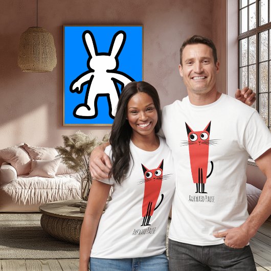 Awkward Pause Chat | Funny Minimalistisch Cartoon T-Shirt