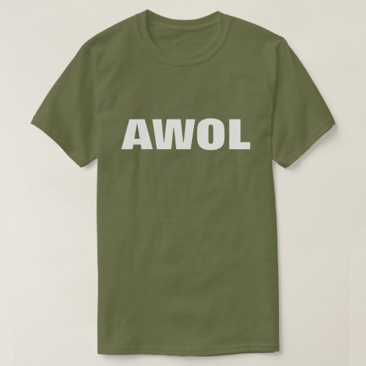 "AWOL": MODERNES GRAFISCHES TEXT-DESIGN T-Shirt (Design vorne)