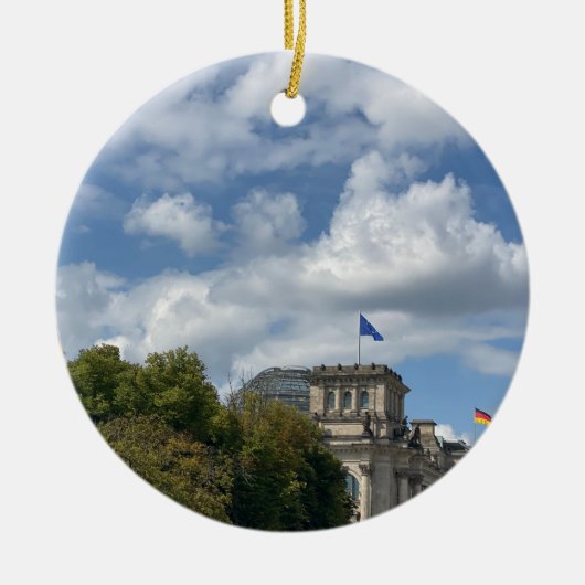 aWorld2Celebrate: Green Berlin Keramik Ornament (Vorne)