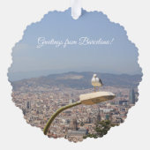 aWorld2Celebrate: Grüße aus Barcelona! Ornament Karte (Rückseite)
