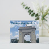 aWorld2Celebrate: Grüße aus Bukarest! Postkarte (Stehend Vorderseite)